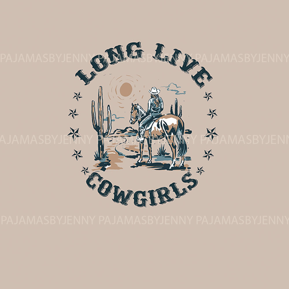 Vintage Long Live Cowgirl On Horse Pajamas Vintage Long Live Cowgirl On Horse Pajamas