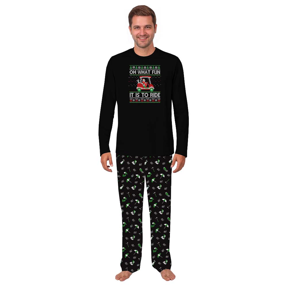 Funny Golf Themed Matching Pajamas Black Funny Golf Themed Matching Pajamas Black