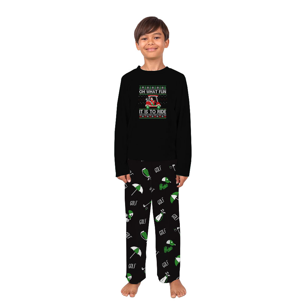 Funny Golf Themed Matching Pajamas Black Funny Golf Themed Matching Pajamas Black
