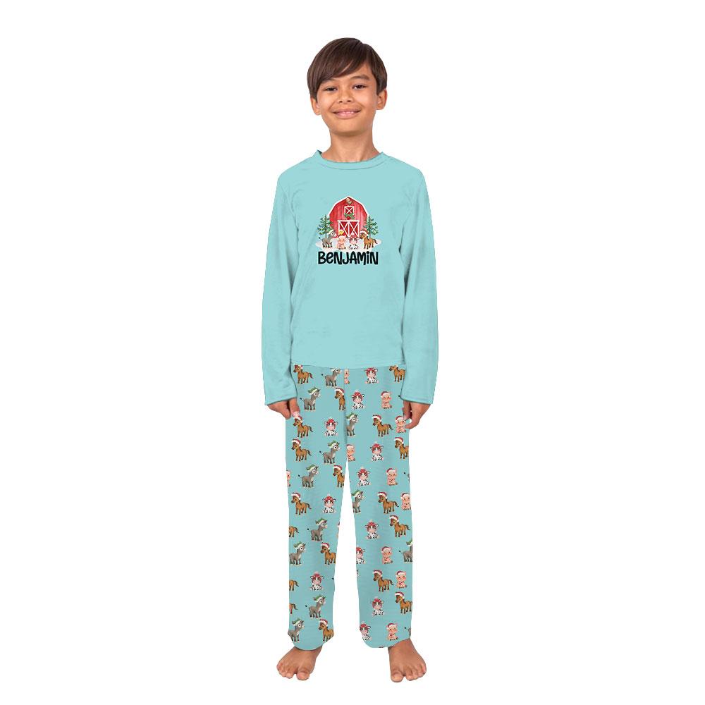 Custom Name Farm Animal Pajamas For Adults And Kids Custom Name Farm Animal Pajamas For Adults And Kids