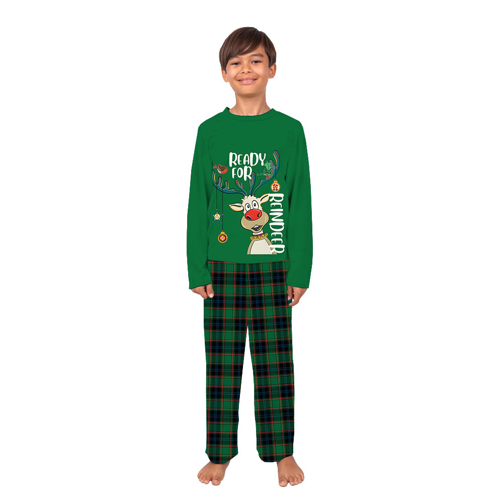 Green Plus Size Reindeer Pajamas Matching Family Green Plus Size Reindeer Pajamas Matching Family