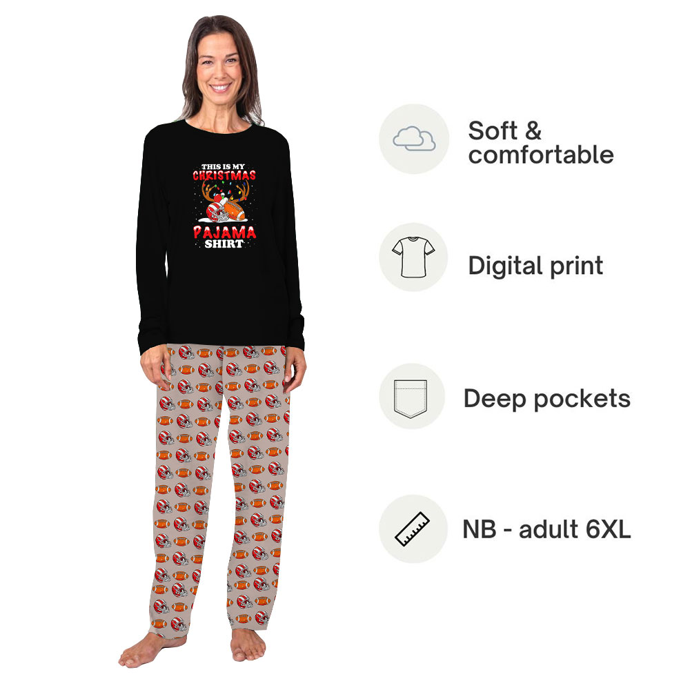 Matching Family Football Pajamas For Xmas