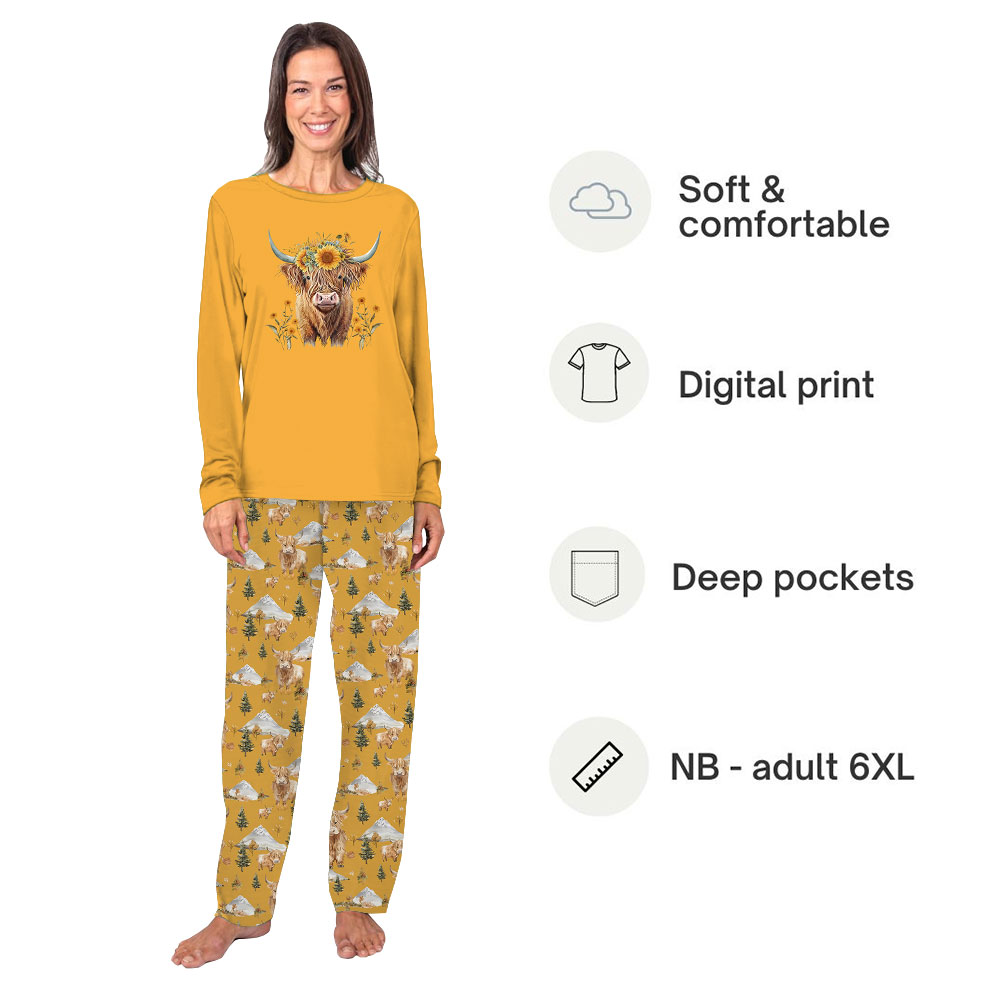 Unique Highland Cow Pajamas For Women And Men Unique Highland Cow Pajamas For Women And Men