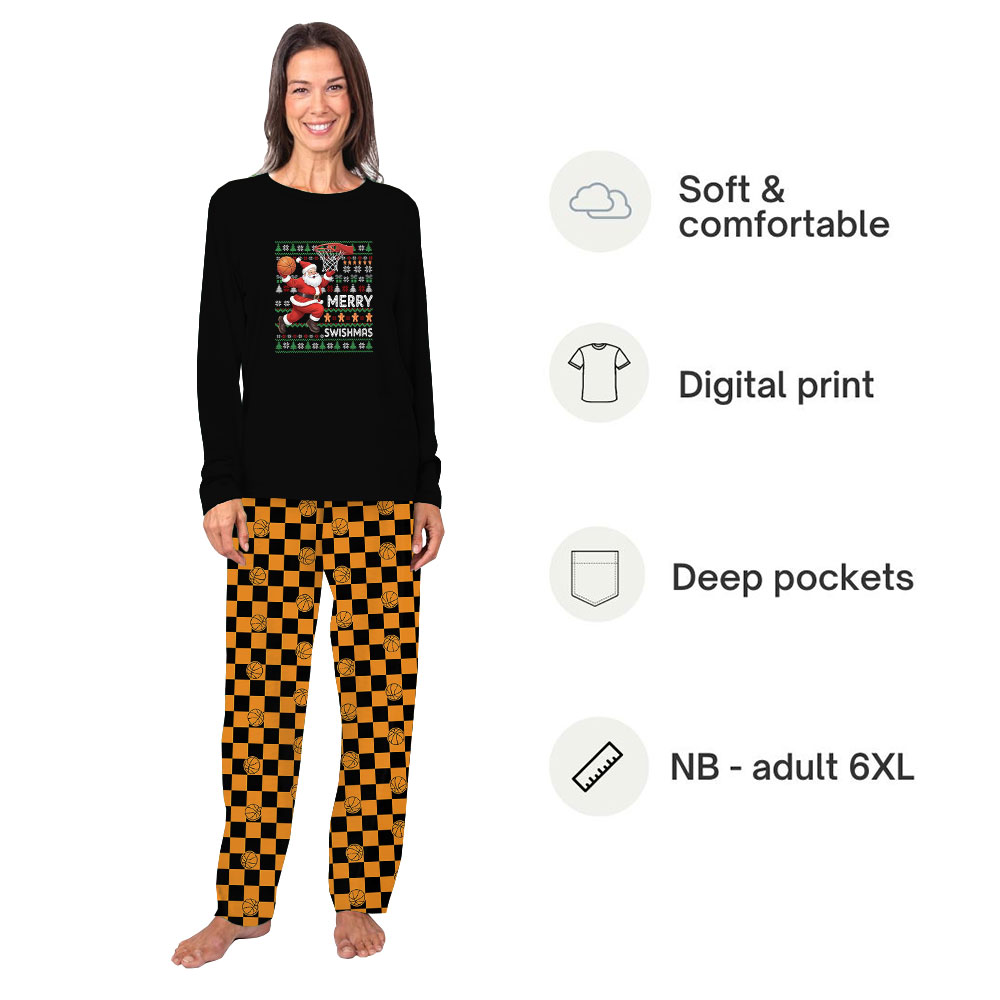Festive Basketball Pajama Sets For Christmas