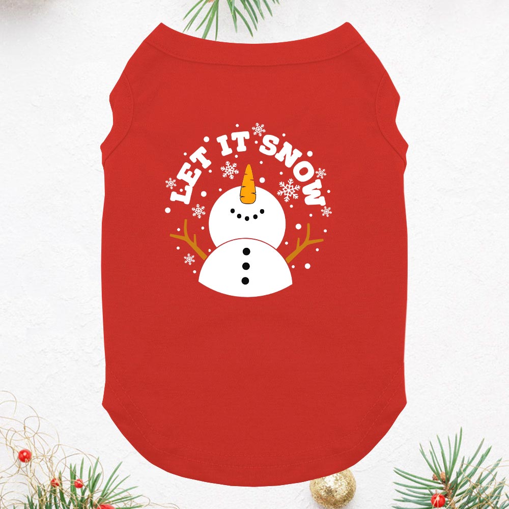 Let It Snow Snowman Short Sleeve Matching Holiday Pajamas