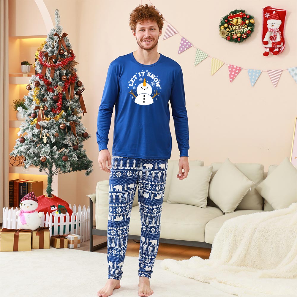 Snowman Matching Family Pajamas For Christmas Sayings Let It Snow Snowman Matching Family Pajamas For Christmas Sayings Let It Snow