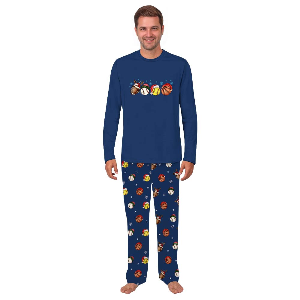 Unique Sport Ball Pajamas For Adult And Kid Navy Unique Sport Ball Pajamas For Adult And Kid Navy