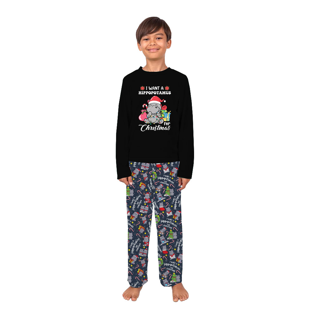Cute I Want A Hippopotamus For Christmas Pajamas Sets Cute I Want A Hippopotamus For Christmas Pajamas Sets