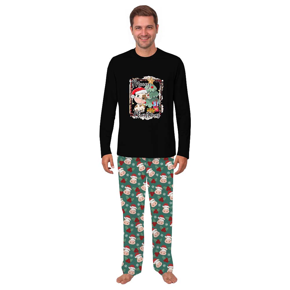 Cute Cow Print Christmas Pajamas Sets Tops And Pants