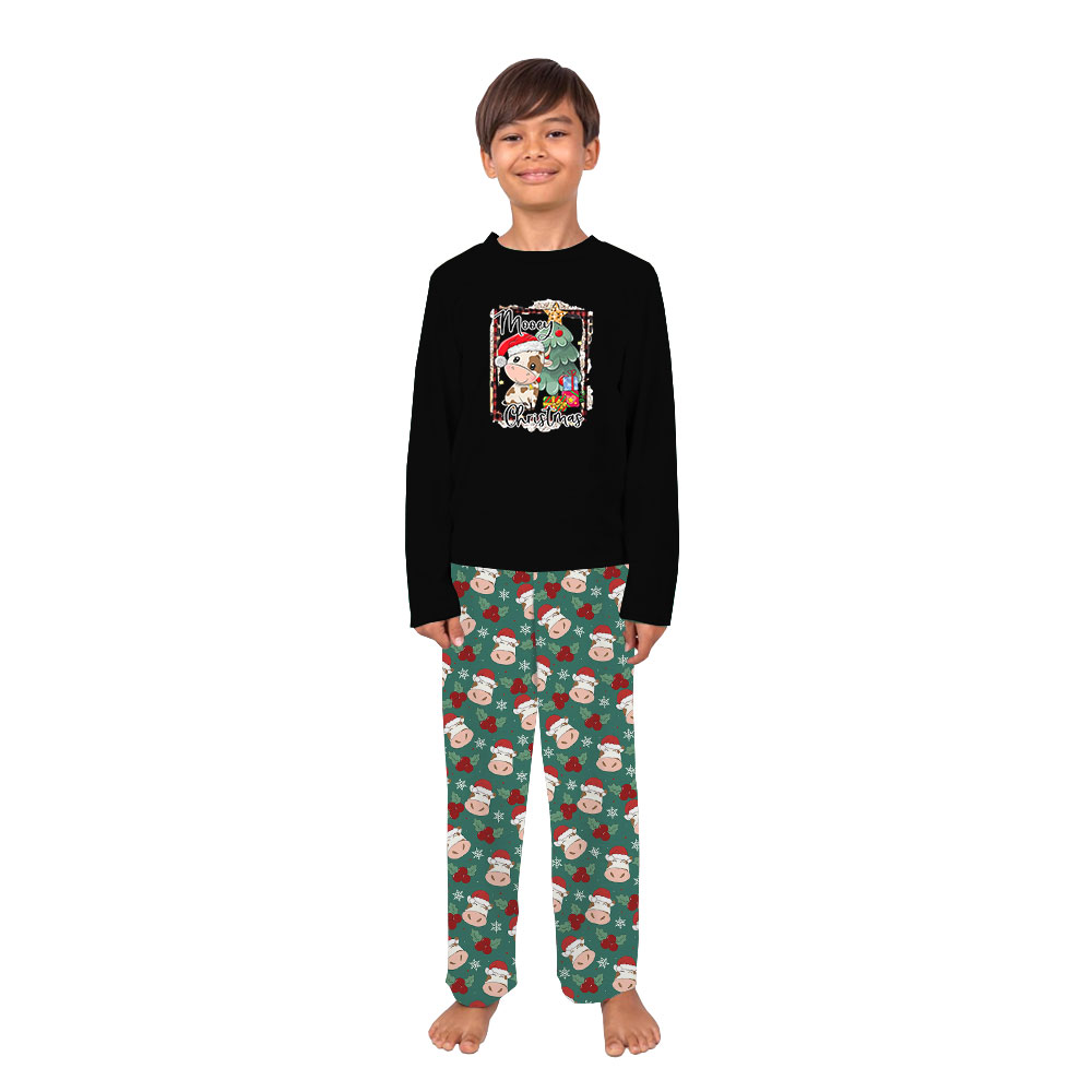 Cute Cow Print Christmas Pajamas Sets Tops And Pants