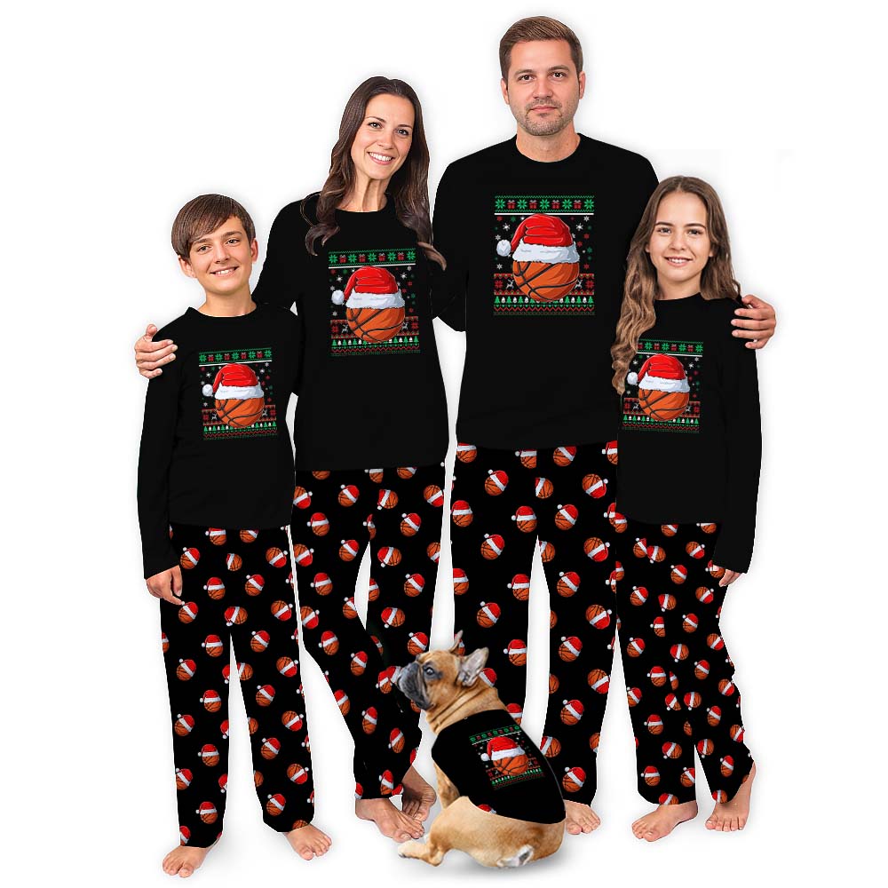 Matching Basketball Christmas Pajamas For Adult And Youth Matching Basketball Christmas Pajamas For Adult And Youth
