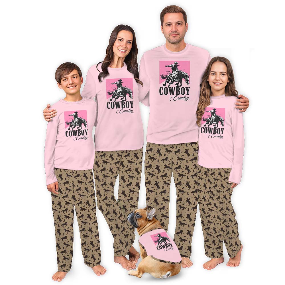 Pink Cowboy Western Pajamas Matching Family Pink Cowboy Western Pajamas Matching Family
