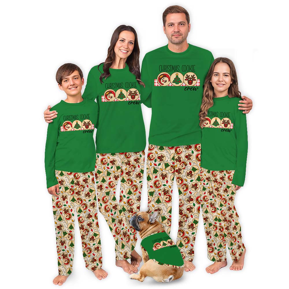 Christmas Cookie Crew Jammies Matching Green