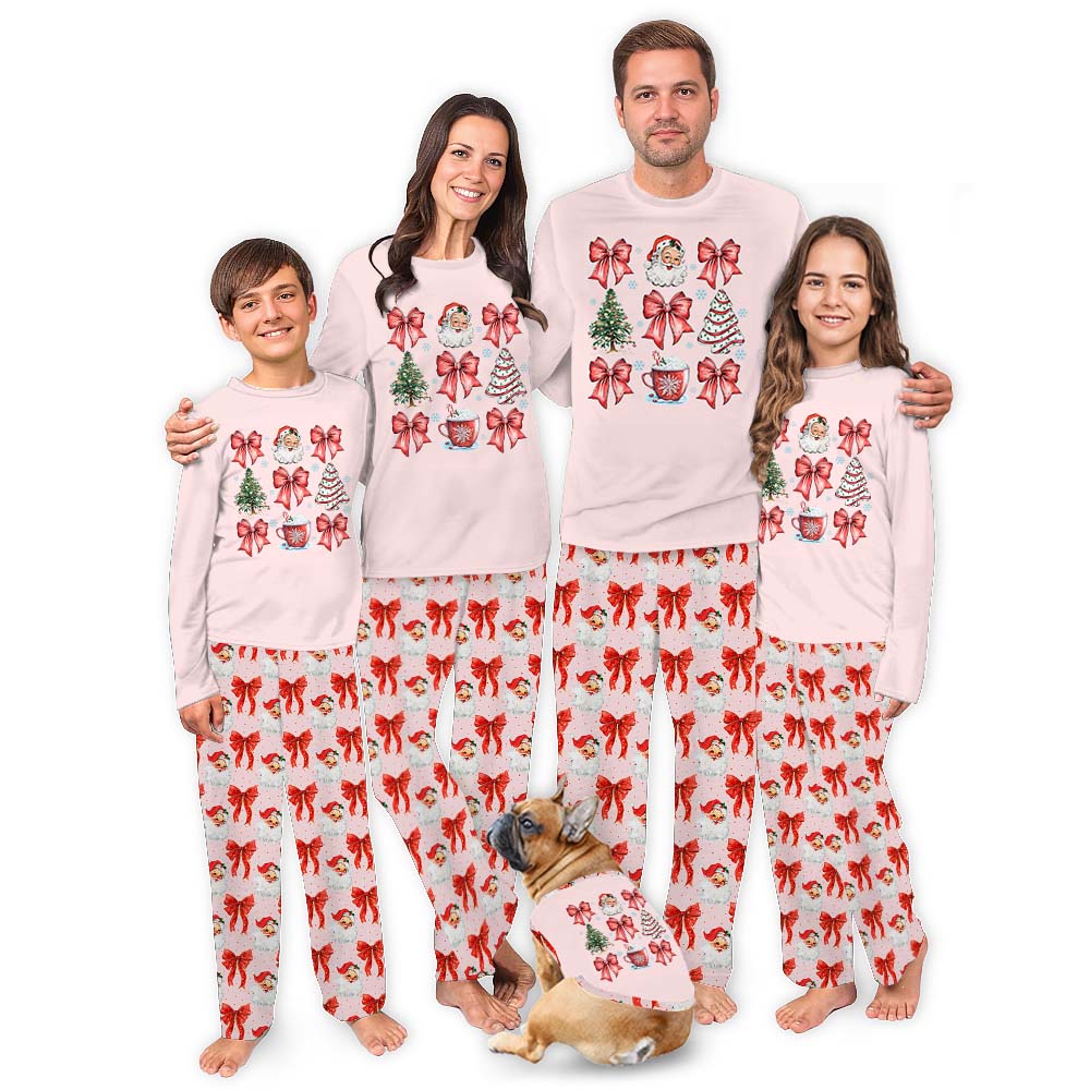 Cute Pink Matching Family Pajamas For Christmas