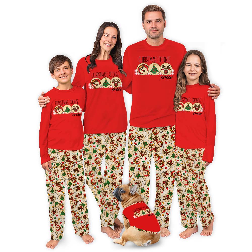 Festive Christmas Cookie Crew Family Christmas Pajamas With Plus Size Festive Christmas Cookie Crew Family Christmas Pajamas With Plus Size