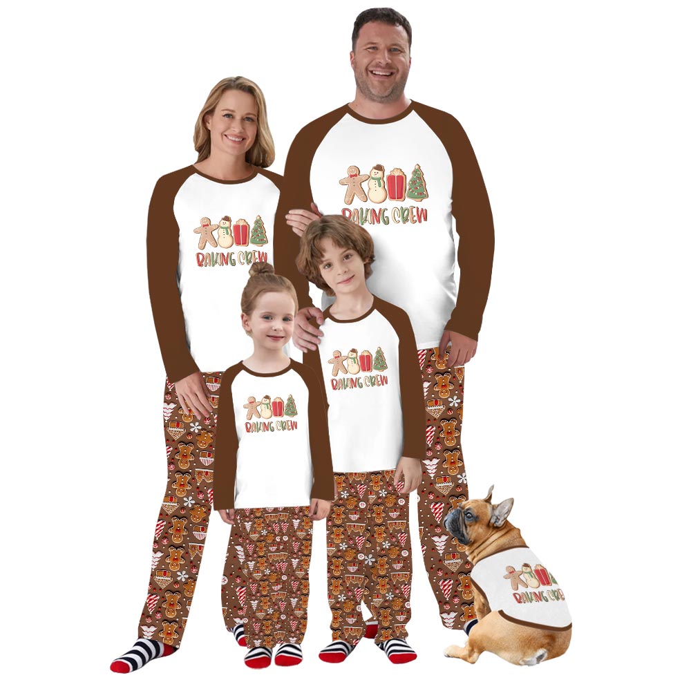 Baking Crew Family Matching Pajamas With Dog Baking Crew Family Matching Pajamas With Dog