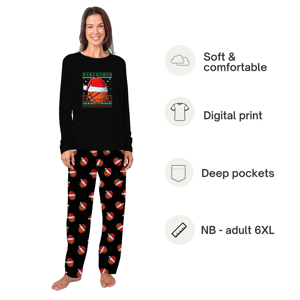 Matching Basketball Christmas Pajamas For Adult And Youth Matching Basketball Christmas Pajamas For Adult And Youth