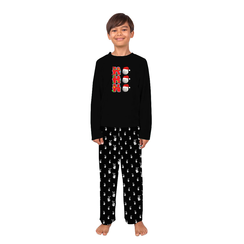 Christmas Themed Golf Print Pajamas For Men And Women Christmas Themed Golf Print Pajamas For Men And Women