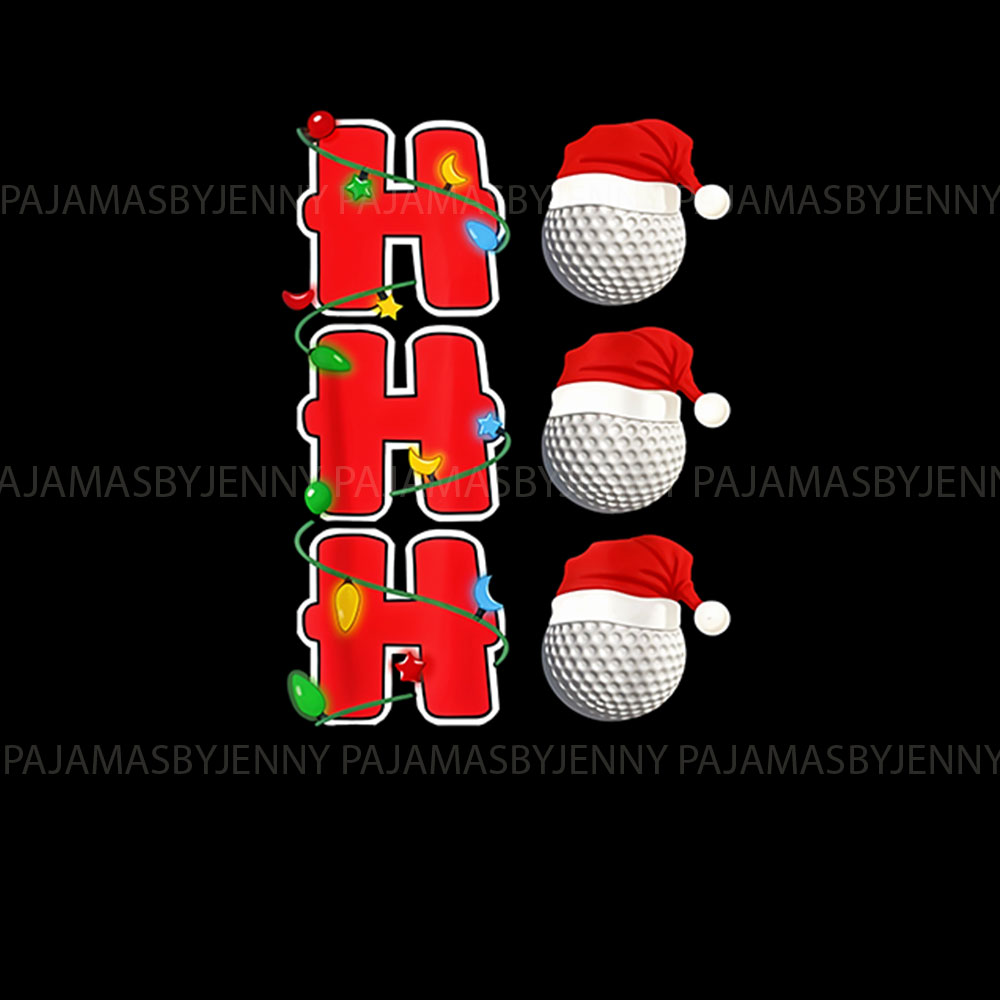 Christmas Themed Golf Print Pajamas For Men And Women Christmas Themed Golf Print Pajamas For Men And Women