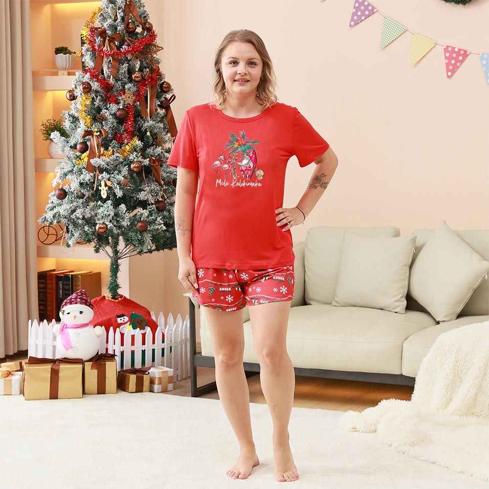 Funny Santa Mele Kalikimaka Matching Family Pajamas Short Sleeve Funny Santa Mele Kalikimaka Matching Family Pajamas Short Sleeve
