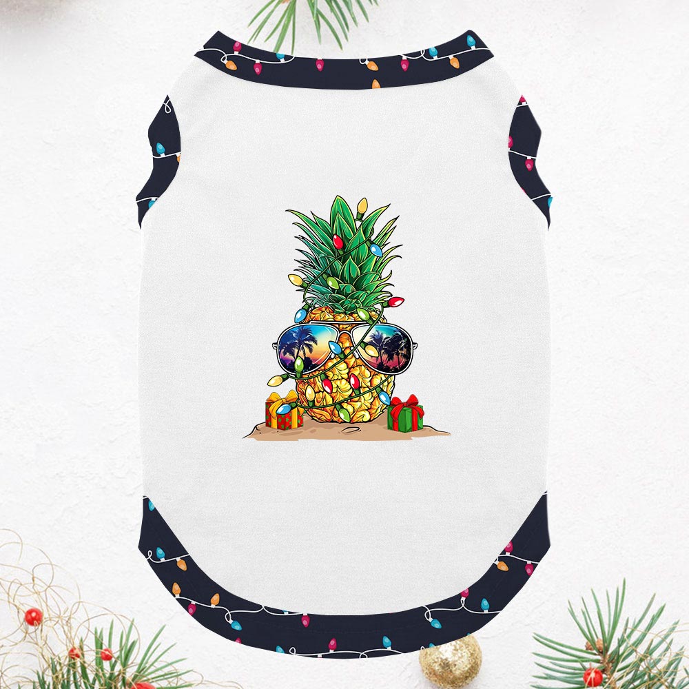 Tropical Christmas Pineapple Jammies Matching Short Sleeves Tropical Christmas Pineapple Jammies Matching Short Sleeves