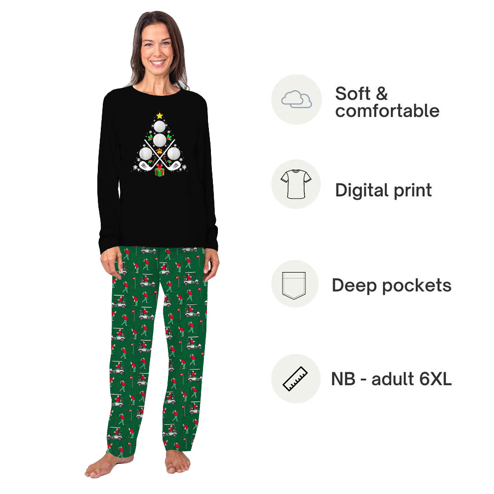 Festive Golf Christmas Pajamas For Men And Women Festive Golf Christmas Pajamas For Men And Women