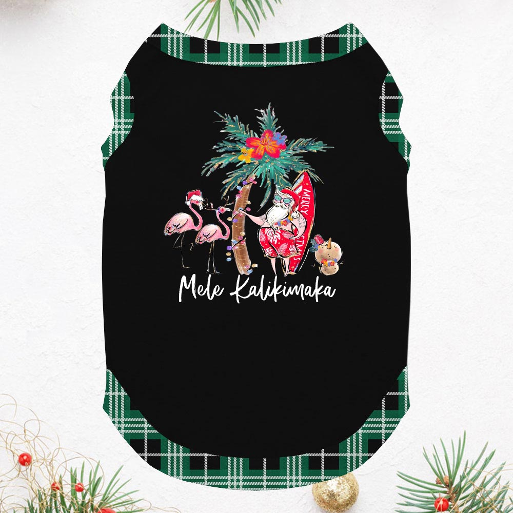 Tropical Christmas Santa Mele Kalikimaka Matching Pajamas For Couples