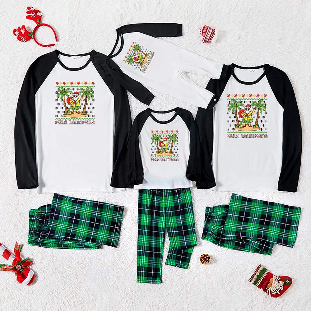 Santa Mele Kalikimaka Family Matching Christmas Pjs Santa Mele Kalikimaka Family Matching Christmas Pjs