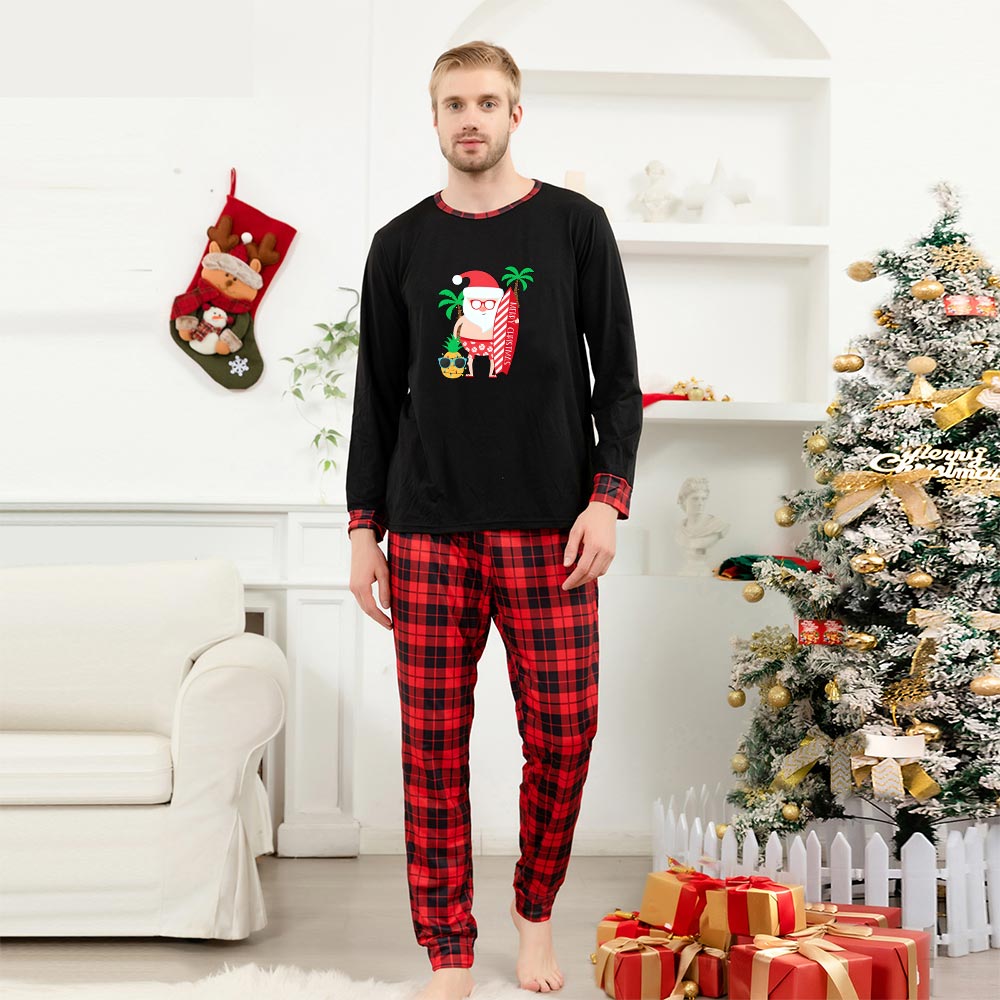 Tropical Santa Merry Christmas Matching Christmas Pajamas