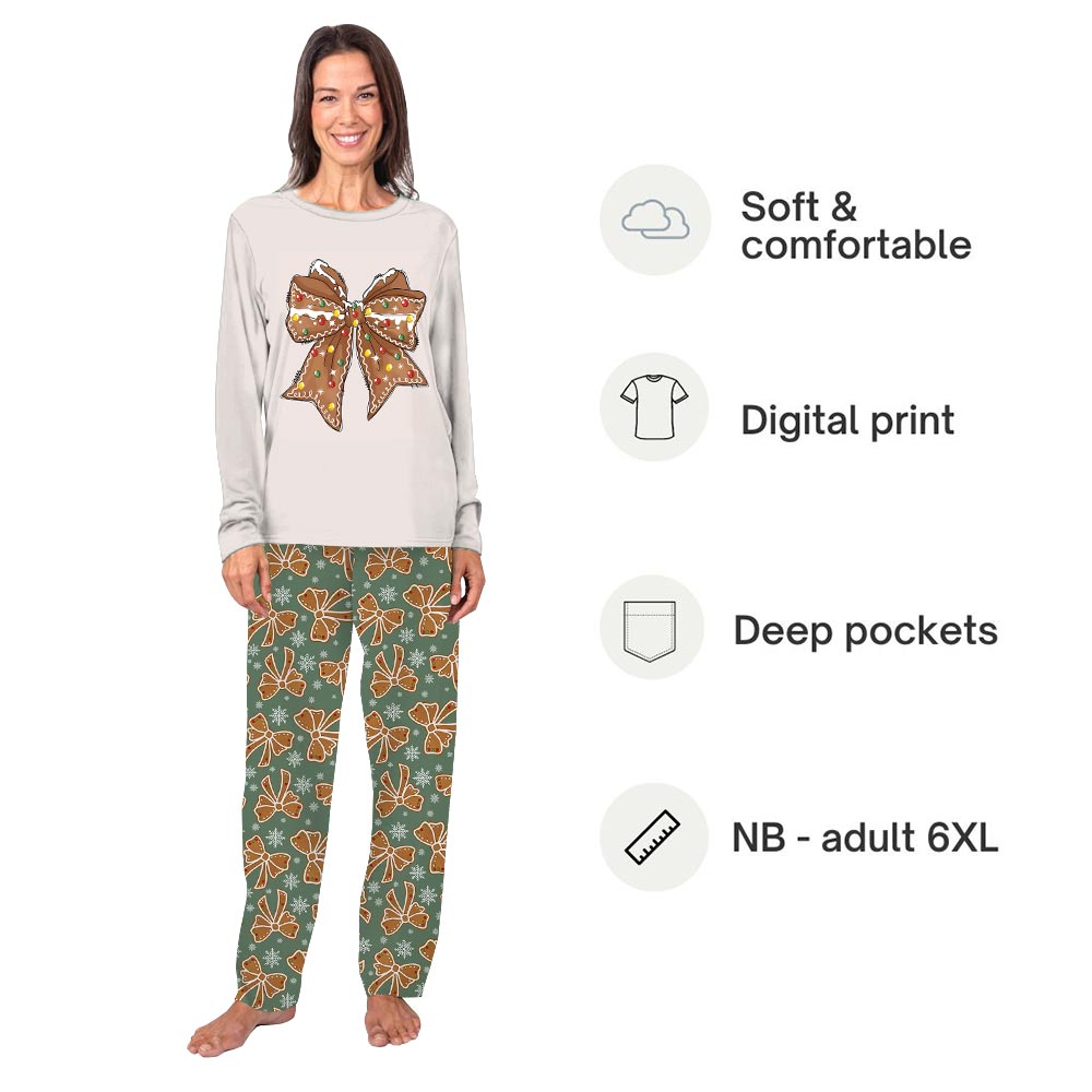 Ribbon Cookie Christmas Matching Pjs For Couples Ribbon Cookie Christmas Matching Pjs For Couples