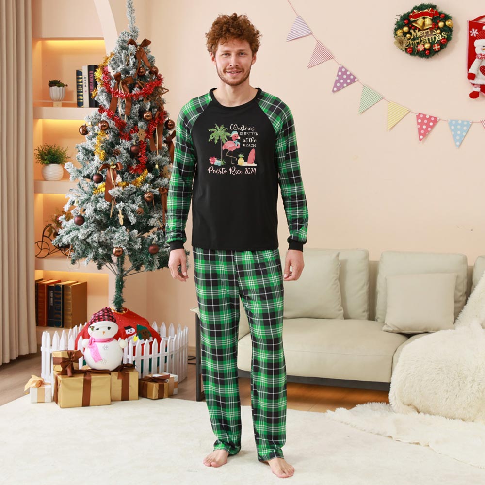 Flamingo Family Christmas Pajamas Sayings Christmas Is Better At The Beach Flamingo Family Christmas Pajamas Sayings Christmas Is Better At The Beach