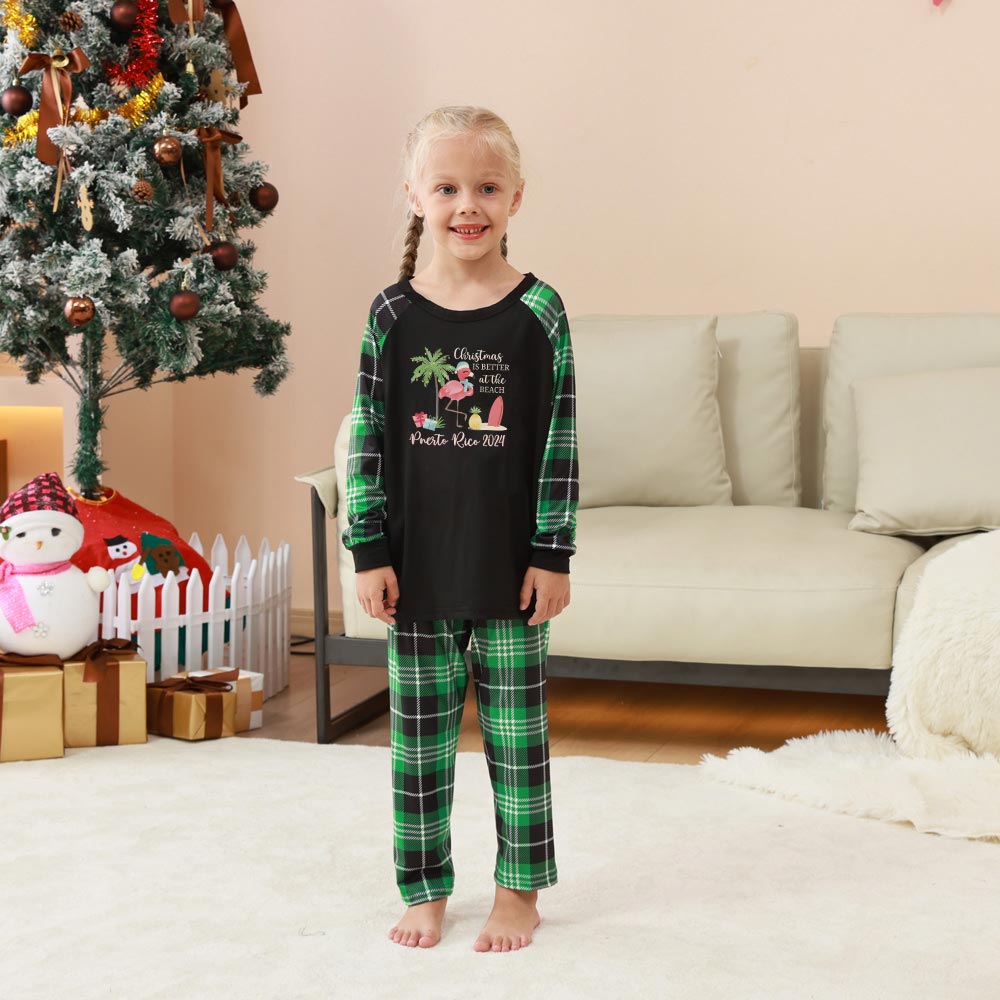 Flamingo Family Christmas Pajamas Sayings Christmas Is Better At The Beach Flamingo Family Christmas Pajamas Sayings Christmas Is Better At The Beach