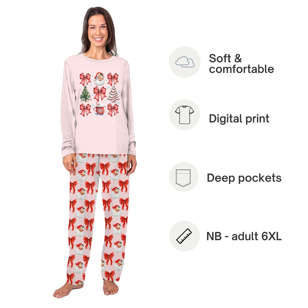 Cute Pink Matching Family Pajamas For Christmas