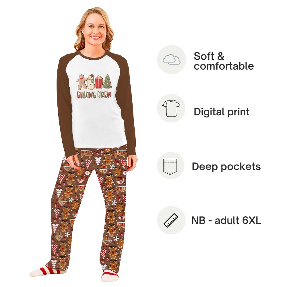 Baking Crew Family Matching Pajamas With Dog Baking Crew Family Matching Pajamas With Dog