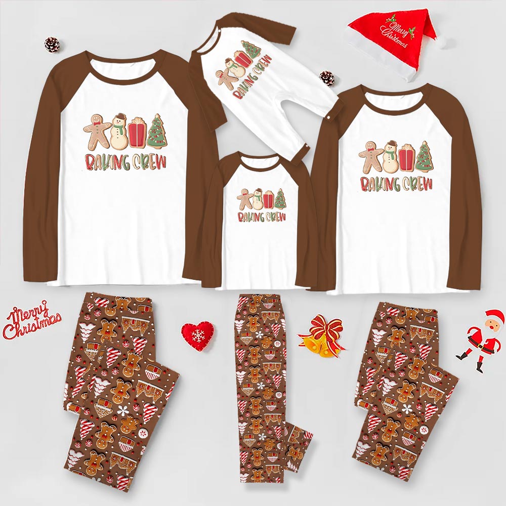 Baking Crew Family Matching Pajamas With Dog Baking Crew Family Matching Pajamas With Dog