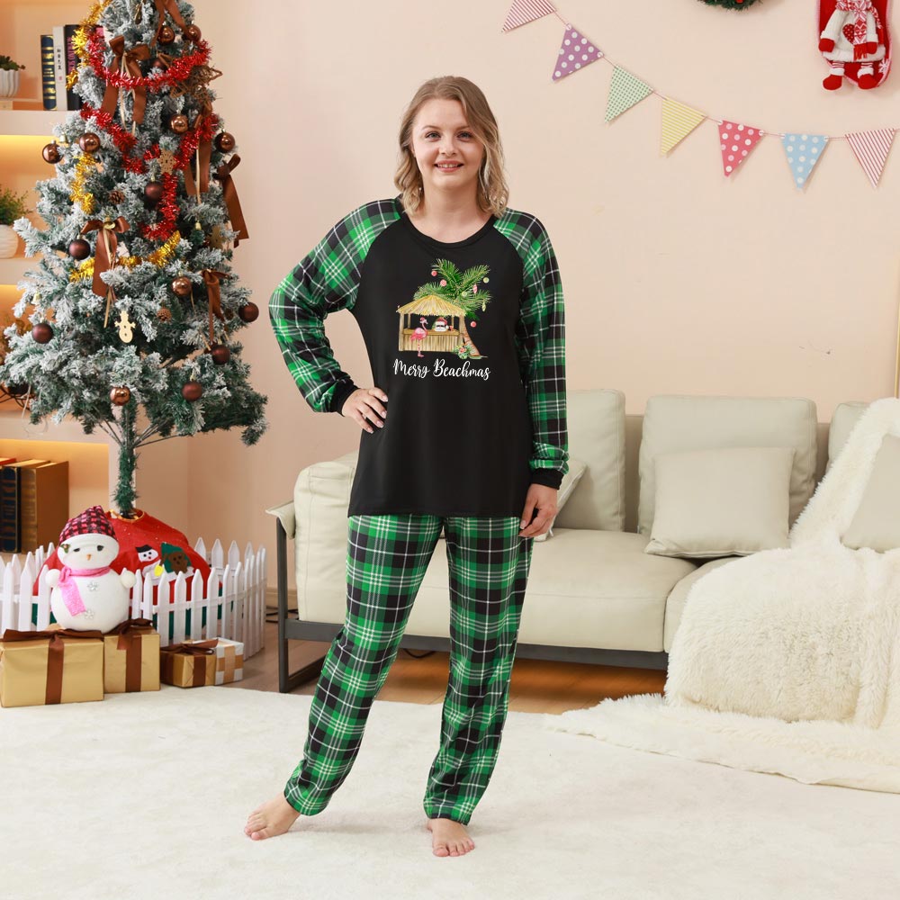 Flamingo Merry Beachmas Matching Family Pajamas For Christmas Flamingo Merry Beachmas Matching Family Pajamas For Christmas