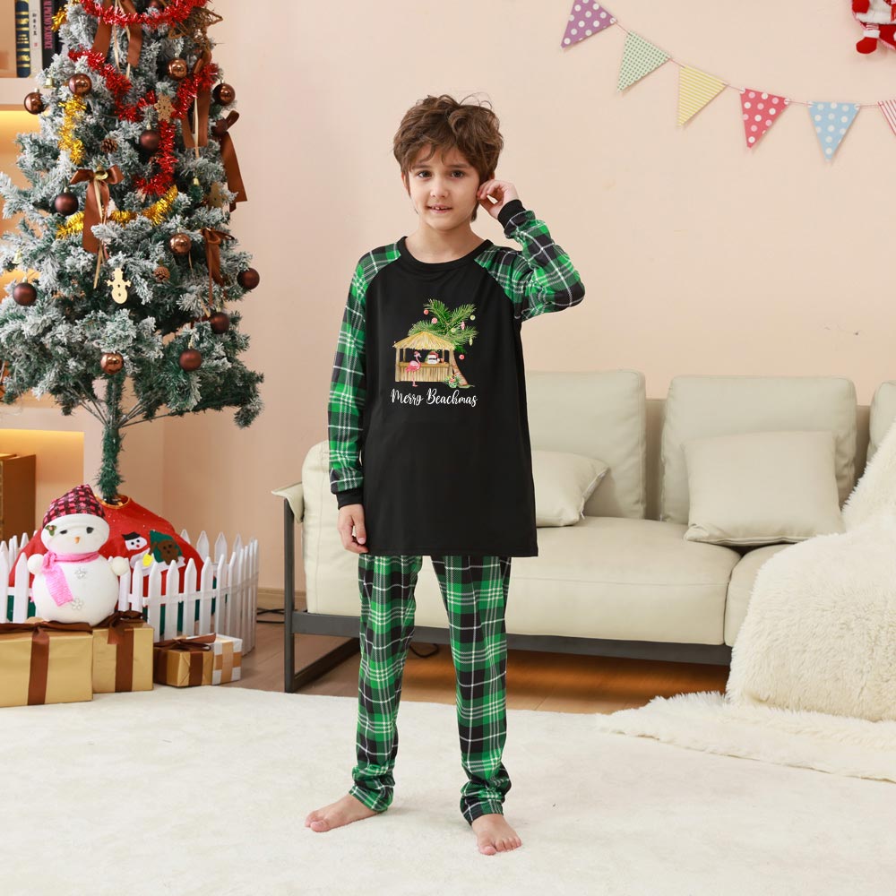 Flamingo Merry Beachmas Matching Family Pajamas For Christmas Flamingo Merry Beachmas Matching Family Pajamas For Christmas