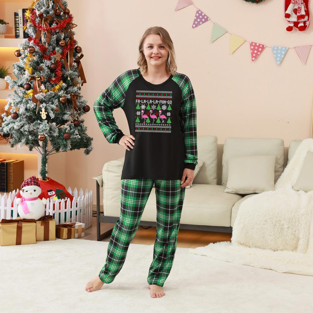 Pink Flamingo Matching Christmas Pajamas For Family And Dog
