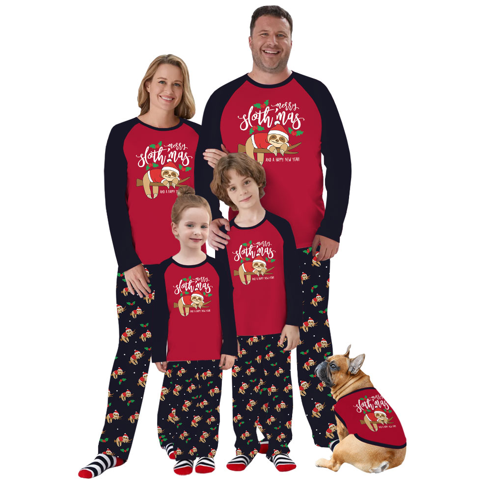 Lazy Sloth Family Christmas Pajamas Sets Including Plus Size Lazy Sloth Family Christmas Pajamas Sets Including Plus Size