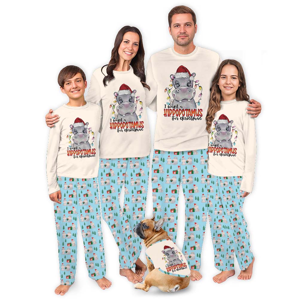 Cute I Want A Hippopotamus For Christmas Pajamas For Adults And Kids Cute I Want A Hippopotamus For Christmas Pajamas For Adults And Kids