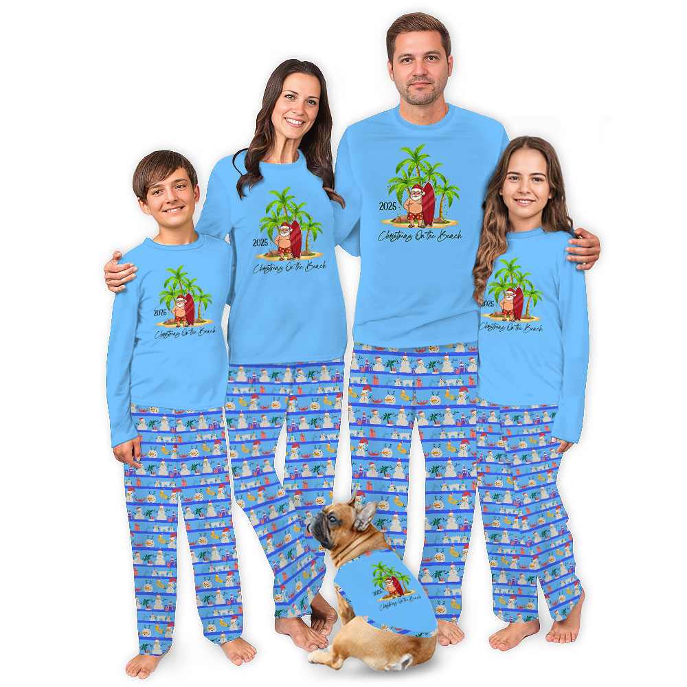 Festive Beach Themed Matching Family Christmas Pajamas 2025 Festive Beach Themed Matching Family Christmas Pajamas 2025