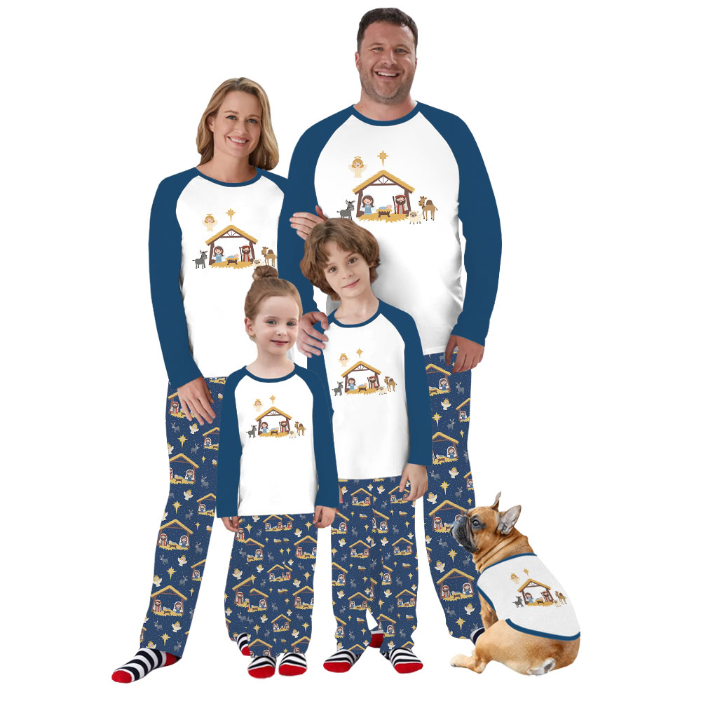 Christmas Nativity Scene Pajamas Sets Tops And Bottoms Christmas Nativity Scene Pajamas Sets Tops And Bottoms