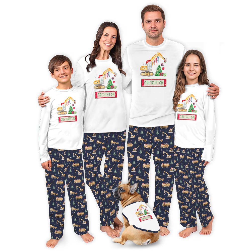 Unique Christmas Construction Pajamas Custom Name Unique Christmas Construction Pajamas Custom Name