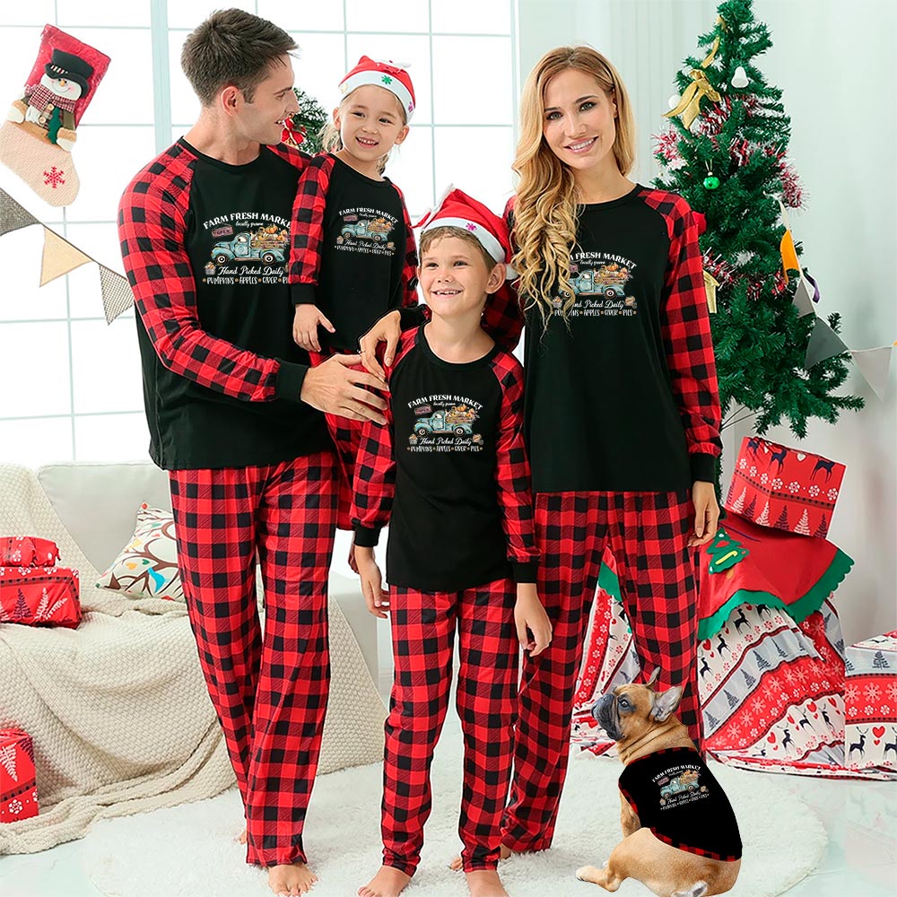 Fall Family Matching Pajamas With Dog For Thanksgiving Fall Family Matching Pajamas With Dog For Thanksgiving