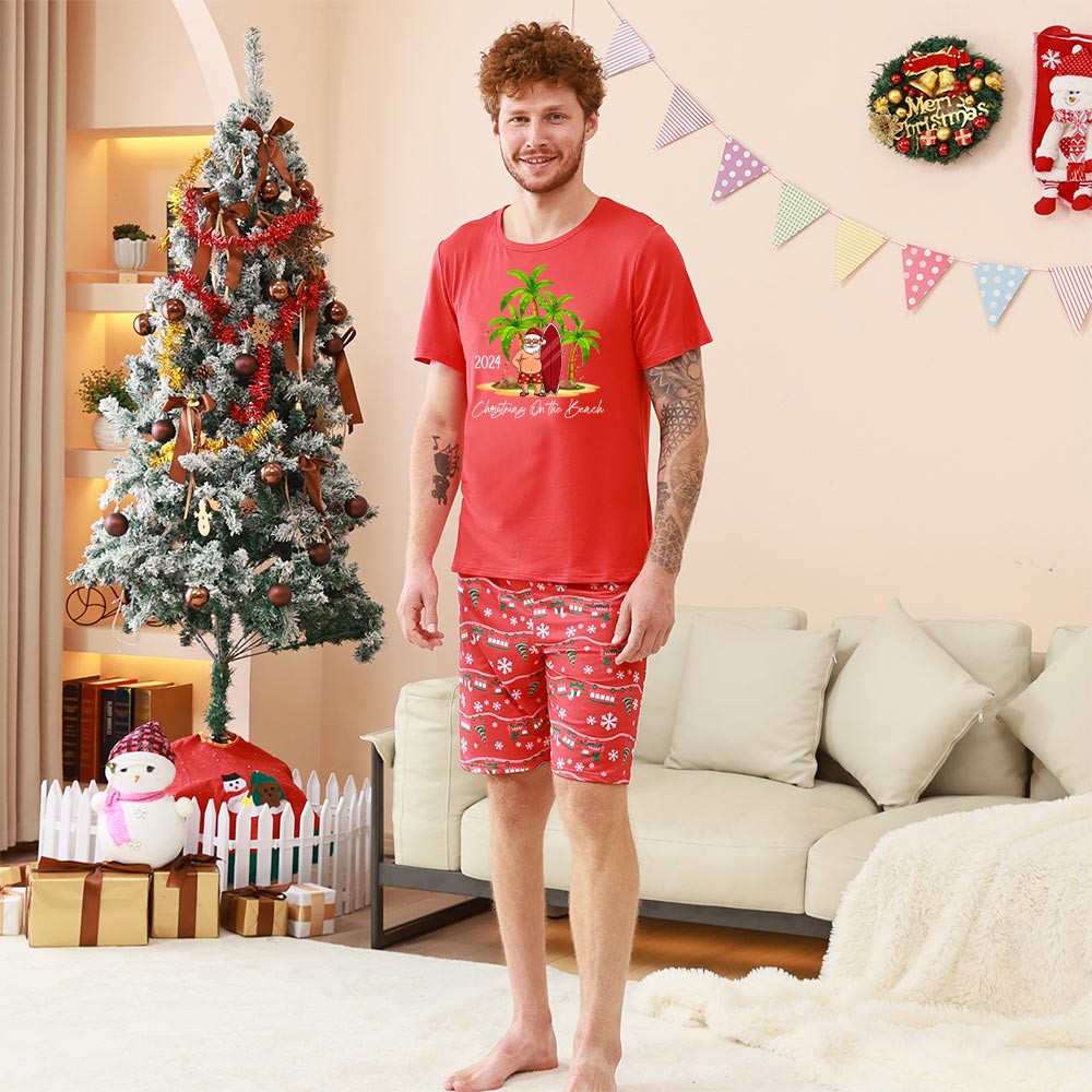 Festive Tropical Themed For Dog And Owner Short Sleeves