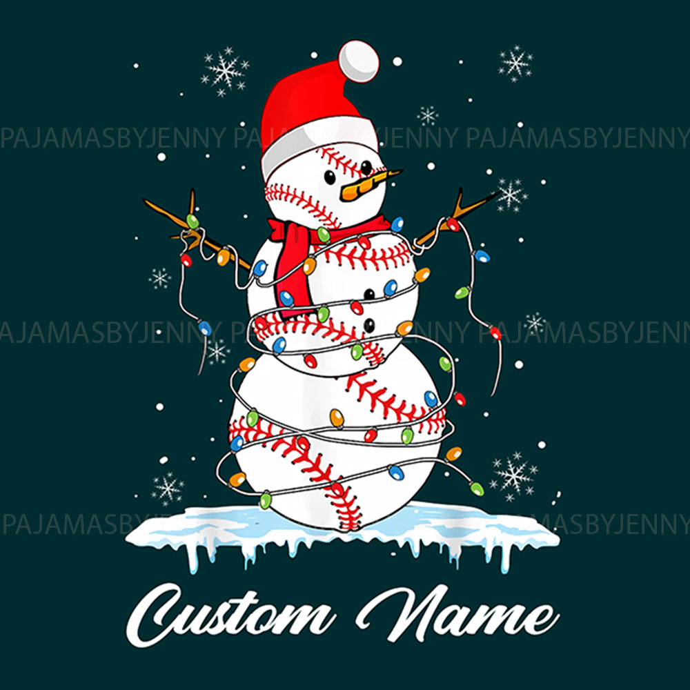 Family Baseball Christmas Pajamas Personalized Name