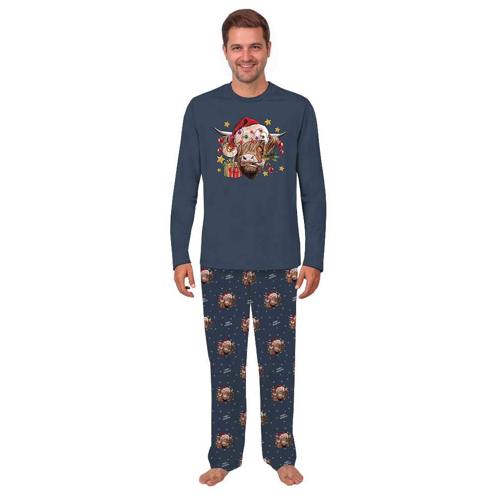 Festive Highland Cow Pajamas For Women And Men Festive Highland Cow Pajamas For Women And Men