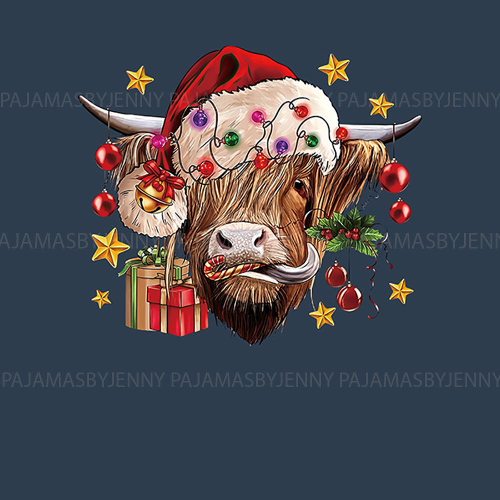 Festive Highland Cow Pajamas For Women And Men Festive Highland Cow Pajamas For Women And Men