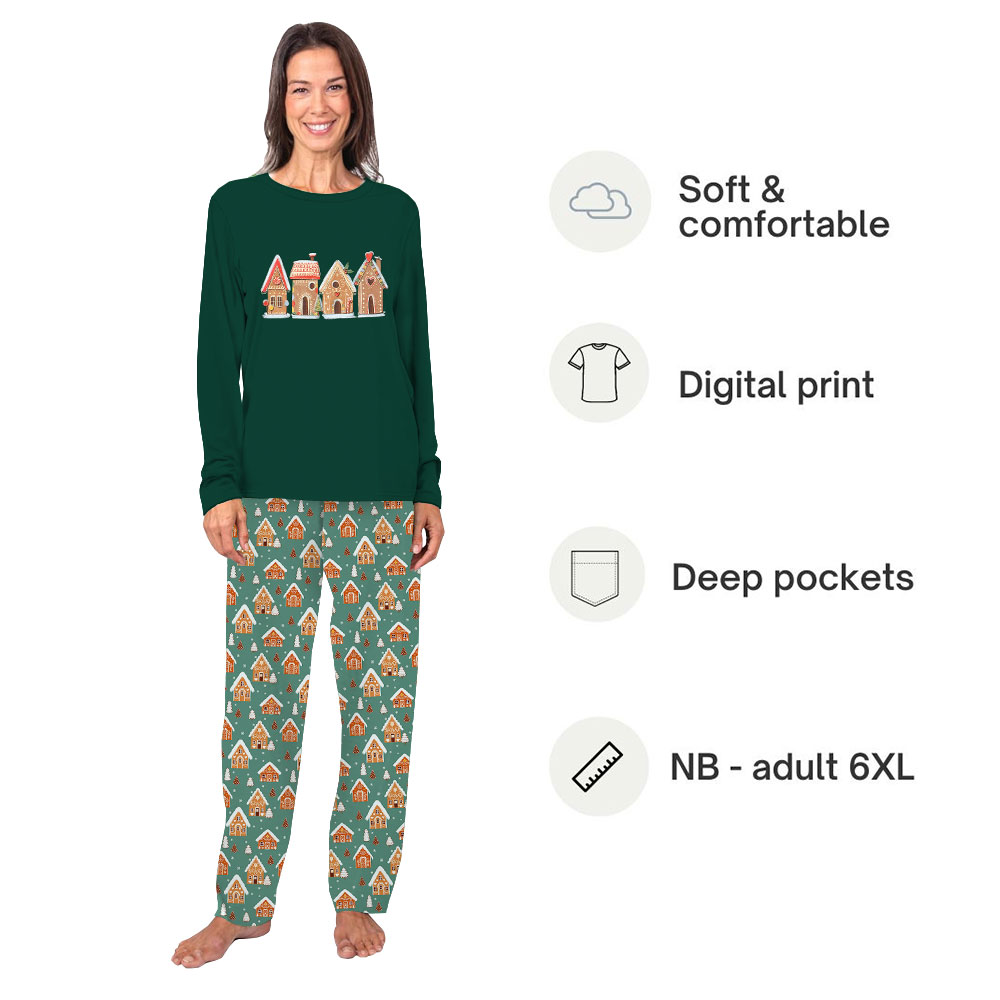 Gingerbread House Matching Family Christmas Pjs
