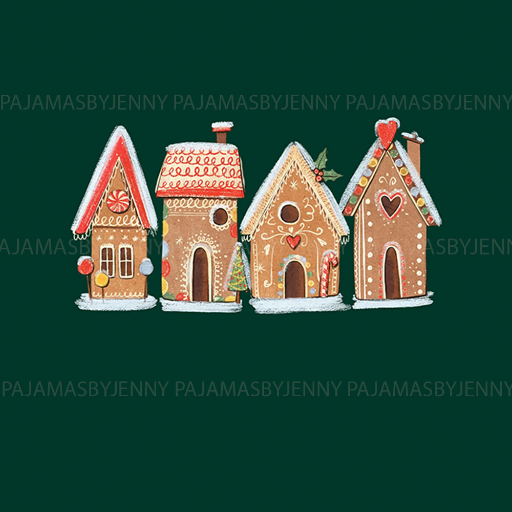 Gingerbread House Matching Family Christmas Pjs